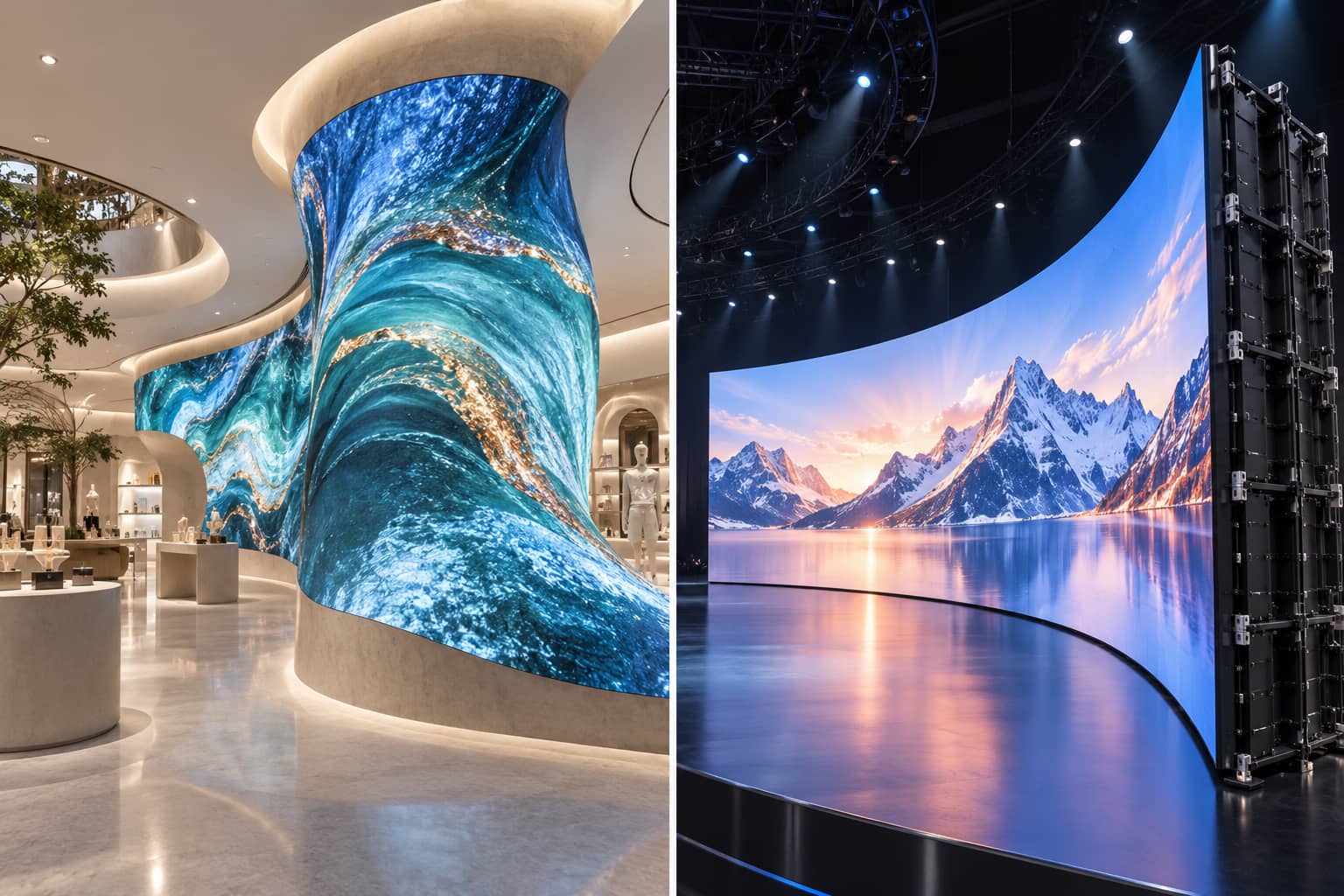 flexible LED screen for irregular shapes