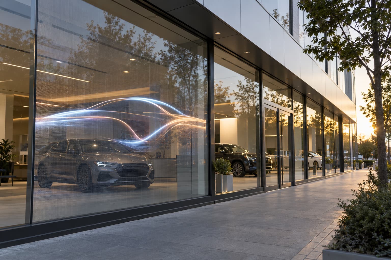 transparent led film for car showroom windows