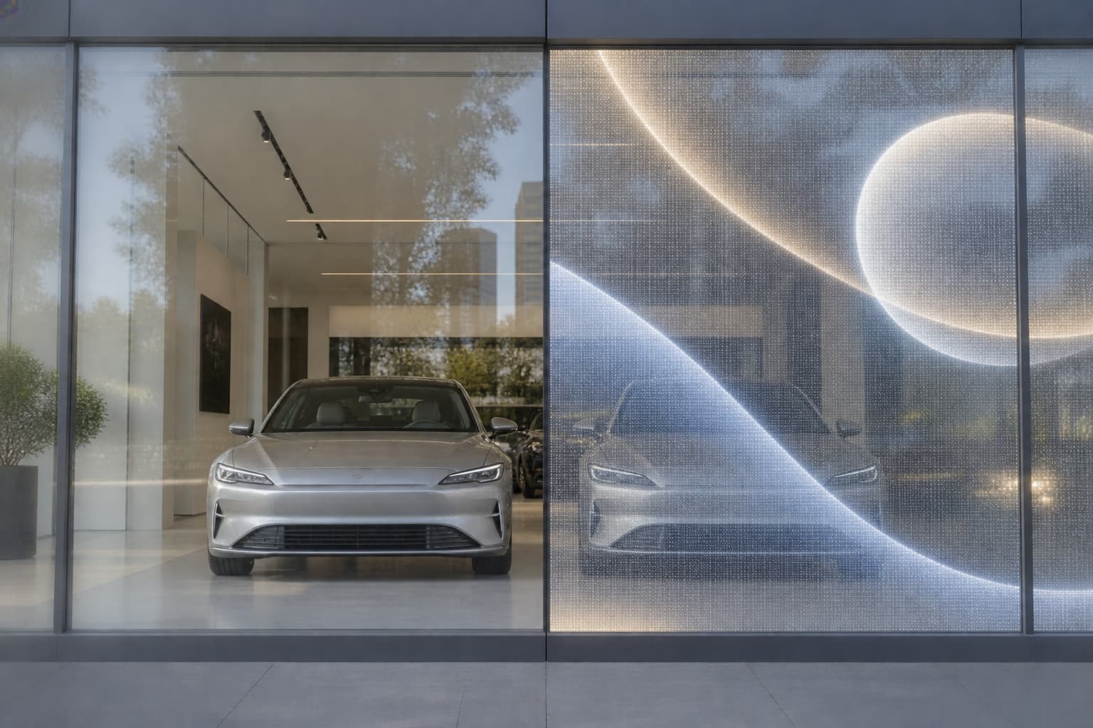 transparent led film for car showroom windows1